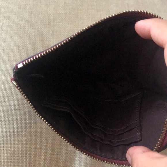 Coach Corner zip Smooth Crimson Leather wristlet - Picture 7 of 10